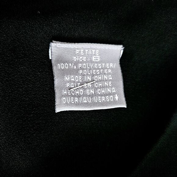 Liz Claiborne Womens Dress Black Size P6 100% Polyester Beaded Short Sleeves Zip - Picture 6 of 12